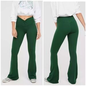 Aerie Forest Green Flare Leggings